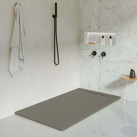 KOES - Plato de Ducha de Resina Modelo LIENA – 100x190 – Gris cuarzo RAL 7039