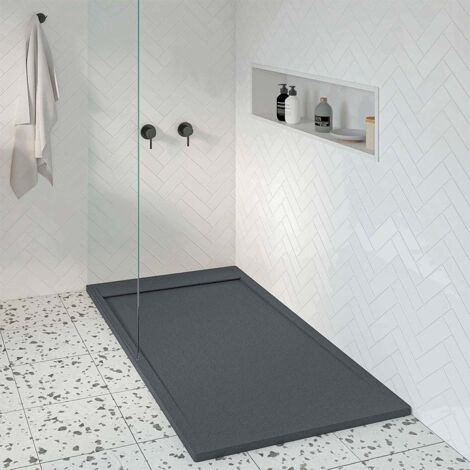 KOES - Plato de Ducha de Resina Modelo AMUR – 70x100 – Antracita RAL 7016