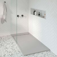 KOES - Plato de Ducha de Resina Modelo AMUR – 90x160 – Azul bruma RAL 7035