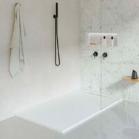 KOES - Plato de Ducha de Resina Modelo LIENA – 100x140 – Blanco RAL 9003