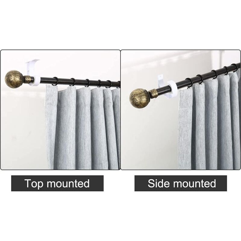 Supports Tringle Métal 4 Pièces Sonwaha Lot De 4 Supports Tringle à Rideaux Double Barre – Métal Robuste Peint En Noir Mat, Fixation Solide Jusqu'à 30 Kg, Style Moderne Pour Salon, Chambre & Cuisine