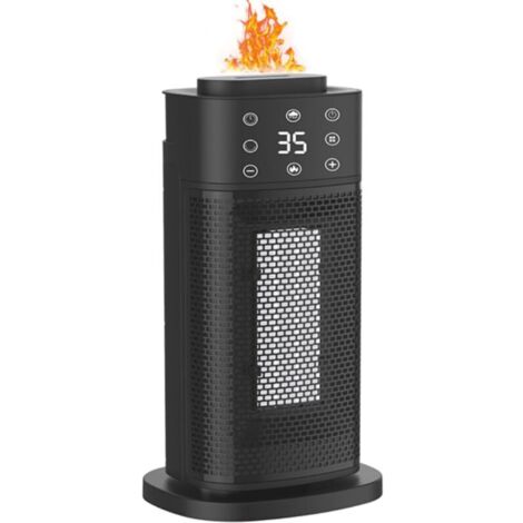 Chauffage d'appoint 2000W, ECO Radiateur Electrique Céramique, PTC Chauffage Electrique, 70°Oscillation, 12H Minuterie, Thermostat Réglable, Protection Multiple, Fonction d'humidification noir (1/5)