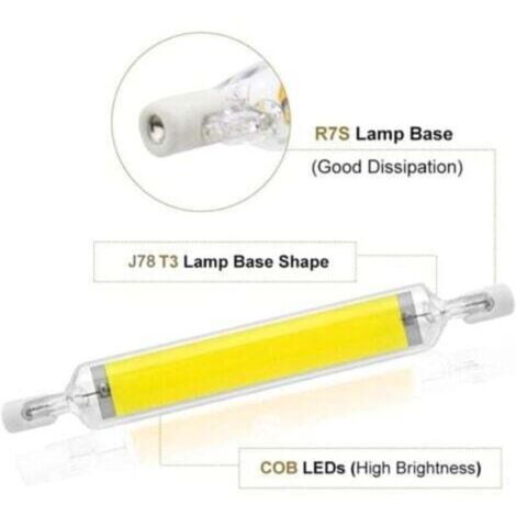 Ampoules LED R7S 78mm 10W Dimmables - Équivalent 100W Halogène, 1000LM, 3000K Blanc Chaud - Lot De 2, Angle 360° - 8