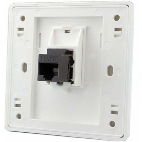 Femelle à femelle CAT6 Gigabit prise murale réseau double passage RJ45 LAN façade Internet prise de courant droite, 86x86mm 1 pcs (1/5)