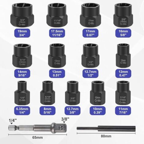 Kit Extracteur D'écrous De Roue - Lot De 3 Outils Pour Enlever Les Enjoliveurs Et Cache-boulons - 10