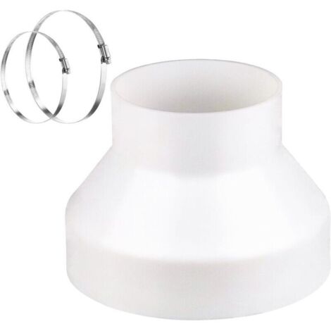 Reducteur Tuyau Climatiseur Mobile, Rèducteur Ø 100–150 mm Avec 2 Colliers en Acier Inoxydable Adaptateur Universel, Rèducteur de Conduit pour Système de Ventilation (150-100 mm) (1/4)