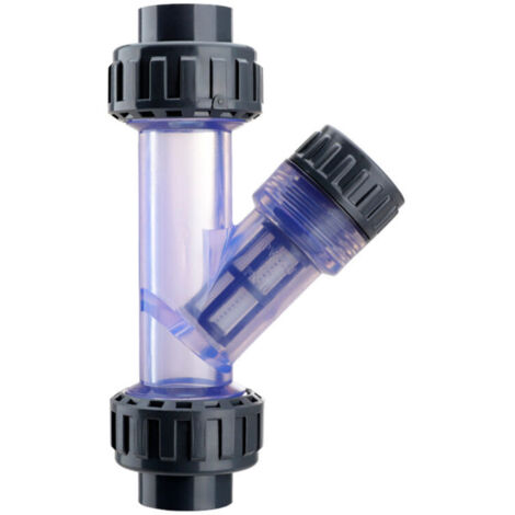 Filtre en Y en PVC transparent facile à installer pour aquarium 3/4 pouce (1/4)