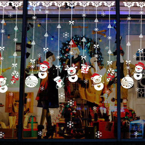 106 Autocollants Flocons De Neige Extra-Larges – Déco Noël Vitres Fenêtres Sans Colle, Amovibles, 4 Feuilles 70x40 Cm + Points Cristal