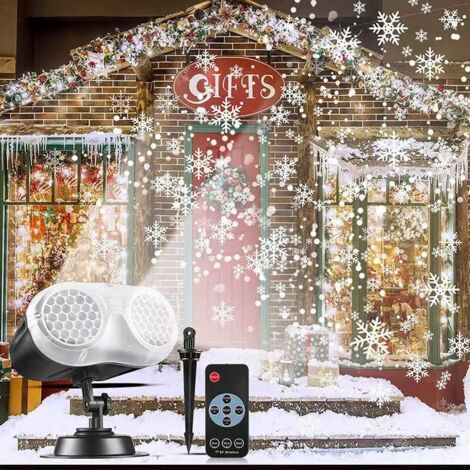 Projecteur de Noel, Projecteur Noel Exterieur avec Télécommande, Projecteur Flocon de Neige étanche IP65 avec Effet de Chute de Neige Pour Décorations Intérieur Extérieur Jardin Noël Mariage Party (1/4)