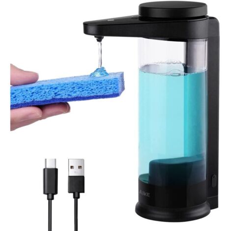 Distributeur de savon liquide automatique rechargeable sans contact de 500 ml, noir (1/5)