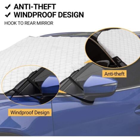 Housse Pare-brise 4 Couches Anti-gel Et Anti-UV – Protection Hiver Et été Pour Voiture, SUV, Camionnette – 145x110 Cm