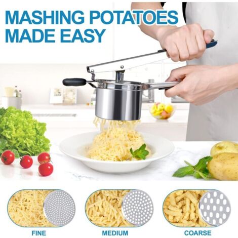 KSTEU Presse-Purée Manuel En Acier Inoxydable - Broyeur Fruits Et Légumes Pour Purée De Pommes De Terre Et Guacamole