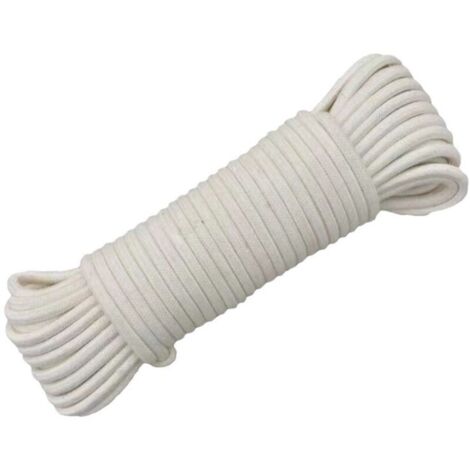 Corde tressée faite à la main, 100 % coton, 8 mm, 10 m, décorative, pour textiles de maison, fournitures de couture décoratives (couleur : blanc crème) (couleur : 8 mm x 10 m) (1/4)