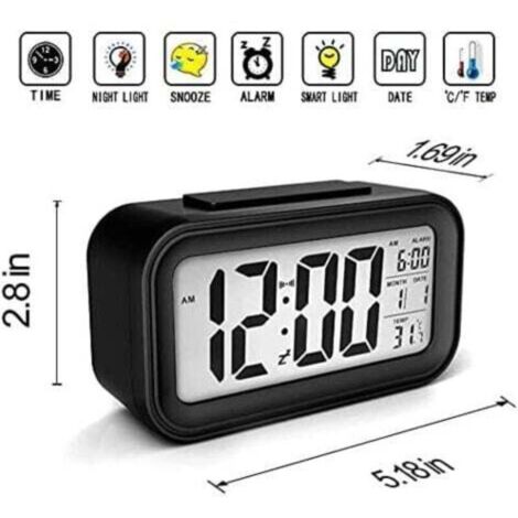 Mini Horloge à Réveil En Bois, Boîte à Stylo Inclus, Horloge Numérique