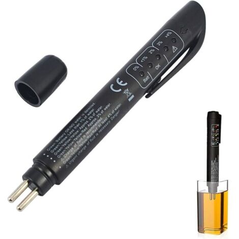 Testeur Liquide de Frein,Testeur Liquide de Frein Voiture,Stylo Testeur Liquide de Frein,Testeur de Liquide de Frein Numérique,5 LED Indicateur Outil de Test de Voiture pour DOT3,DOT (1/5)