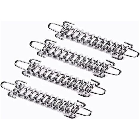 4 Pièces Ressort Voile d'ombrage, Tendeur Voile d'ombrage Ressort,Ressort de Tension pour Voile D'ombrage, Ressort de Tension pour Tente de Camping, Boucle de Corde de Ressort de Tente en Acier,