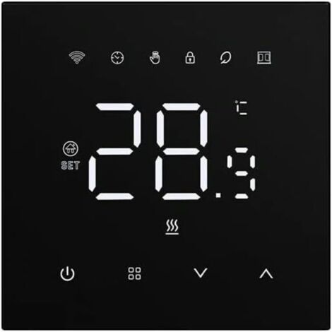 Thermostat Wi-Fi intelligent 220 V pour chauffage au sol électrique, régulateur de température 16 A, chauffage au sol électrique - Noir (1/4)