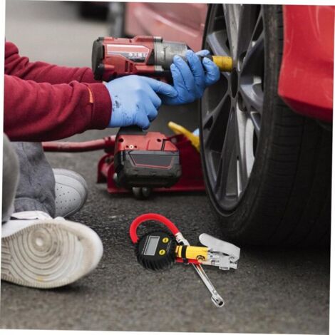 Manomètre Numérique Pour Pneus Avec Fonction Gonflage - Plage 0-250 PSI, Précision 0,1 PSI - Pour Voiture, Moto, Vélo, Ballons - Affichage LCD, Automatique