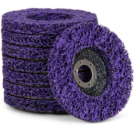 Lot de 5 disques de nettoyage, pour meuleuse d'angle, CSD, grossiers, diamètre : 125 mm, violets (1/3)