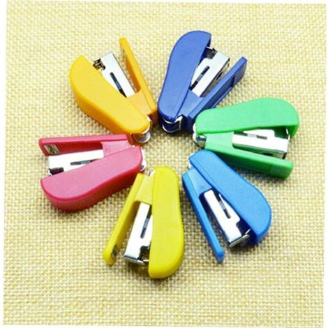 Paquet de 2 mini agrafeuse petite agrafeuse manuelle Portable bureau étudiant papeterie accessoires de bureau fournitures scolaires (1/5)