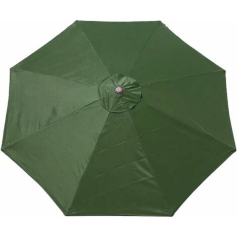 Housse de rechange pour parasol - 8 baleines - 3 m - Imperméable - Anti-ultraviolet - Tissu de rechange - toit pour parasol - parasol(vert foncé) (1/5)