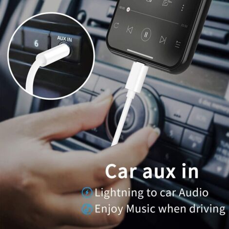 Cable 1m Audio Voiture Prise Jack Auxiliaire vers Lightning iPhone main image 1