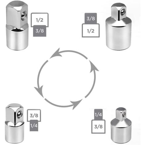 Kit 4 Adaptateurs Flexible Pour Perceuse - 1/4, 3/8, 1/2 Pouce - Acier Chrome Vanadium - Pour Accès Difficiles