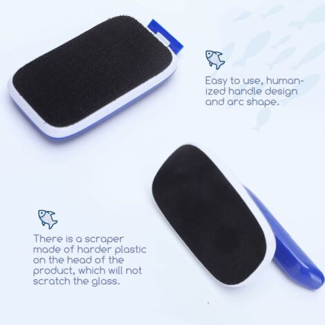 Brosse De Nettoyage Pour Aquarium - Grattoir à Verre - Outil De Nettoyage à Main En Plastique - Pour Salle De Bain Et Cuisine