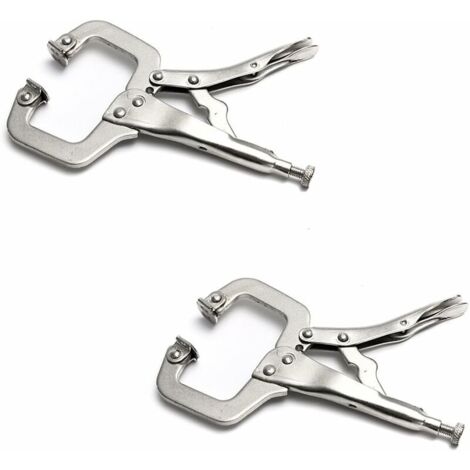 Lot de 2 colliers de serrage de 22,9 cm avec patins pivotants en acier pince étau de soudage (1/3)