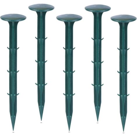Plastique Piquets de Fixation de Jardin,pour Jardin pour la Fixation des Tissus Anti Mauvaises Herbes Protection Contre Les UV (100 pièces, Vert) (1/5)