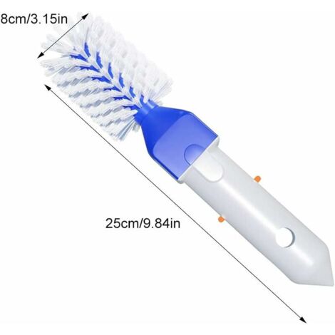 Brosse Ronde De Nettoyage Pour Piscine - Pour Angles Et Marches, 28,5 X 8,5 Cm - Compatible Avec Perche Télescopique