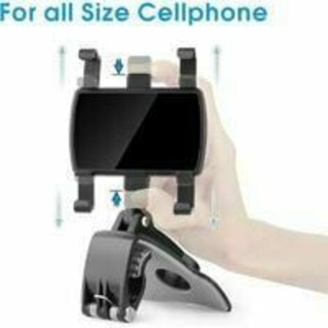 Support Téléphone Pour écran De Voiture - Fixation Par Clip, Rotation 360°, Réglable - Compatible Smartphones - 7