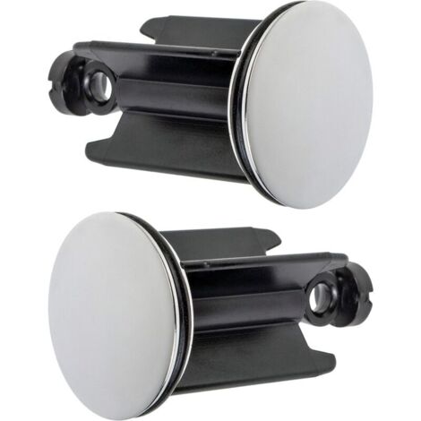 Bouchon de Lavabo de Salle de Bain Universel Ø 40 mm, Lot de 2, Bouchon d’évacuation Chromé, Constitué de Laiton, avec Joint en Caoutchouc, Bouchon Réglable en Hauteur, Bonde de Baignoire Antirouille (1/5)