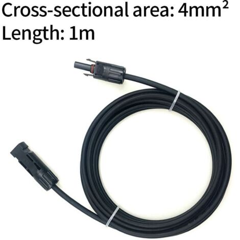 ZER-Câble Solaire Photovoltaïque Fil De Cuivre étamé Câble Solaire Photovoltaïque Noir 6mm²20m