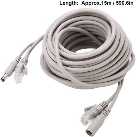 Dioche Câble D'Alimentation Vidéo BNC + DC 2.1mm 10M - Extension CCTV Caméra Surveillance