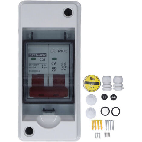 Système photovoltaque 2P, disjoncteur Miniature DC, interrupteur de déconnexion solaire étanche IP65, DC1000V 25A (1/5)