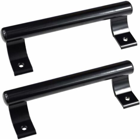 Poignée de porte coulissante en aluminium 200mm Poignée de porte en verre pour balcon Poignée de porte pour meuble de salle de bain Poignée en métal moderne (2 pièce noir ) (1/5)