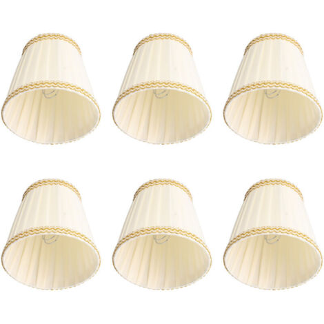 Abats-Jour de Lampe en Tissu,Petits Abats-Jour de Lampe, Clips Monture de Bougie pour Lustre en Cristal, abat-jours E14 pour table de chevet, Bougeoir Lampe de Chevet,6PCS Abat-jour (1/5)