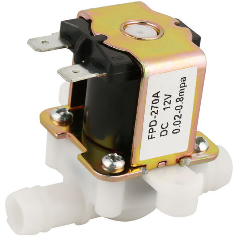 Vanne électromagnétique en plastique DC12V OD12mm Interrupteur de débit d'entrée d'eau normalement fermé (1/5)