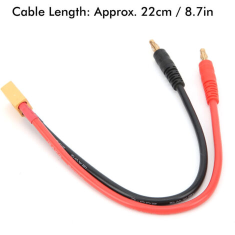 Connecteur Tamiya OliYin 2pcs EC2 Mâle à 4mm Fiche De Connecteur Banane Adaptateur Câble De Charge 16awg 11.8inch Pour Batterie RC Lipo (Pack De 2 Male Xt60 Connector