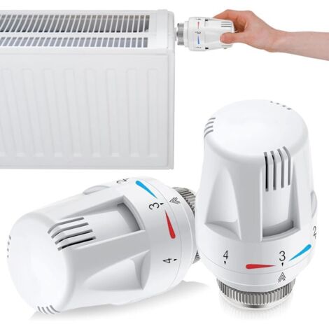 Tête thermostatique de radiateur - Valve de radiateur - Valve de radiateur : 2 pièces - Tête thermostatique de radiateur - Tête de rechange - Thermostat de radiateur M30 x 1,5 - Thermostat de (1/5)