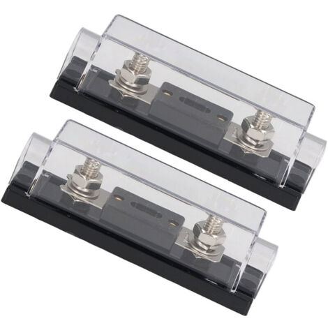 Porte-fusibles, 2PCS 200A 48V Porte-fusibles avec 4PCS Bornes 4 PCS Tubes Thermorétractables pour Voiture Camion RV Bateau