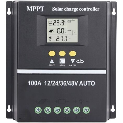 Régulateur de Charge Solaire MPPT 100A, double Port USB, écran LCD rétroéclairé, régulateur de panneau solaire 12V 24V 36V 48V,Entrée max 100V DC Pour Plomb/acide/Lithium batterie