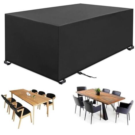 Housse Salon de Jardin, 180×120 H:74cm Oxford Housse de Protection pour Table Chaise Meubles de Jardin Exterieur, étanche Coupe-Vent Anti-UV Housse Protection de Gardin Rectangulaire-- (1/5)