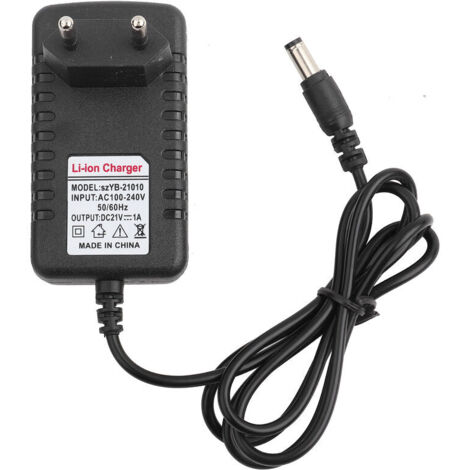 Adaptateur Secteur 21V/1A Chargeur de Batterie au Lithium, Adaptateur de Chargeur Li-ION à Noyau de cuivre épais, Port de 5,5 x 2,5 mm(Je)