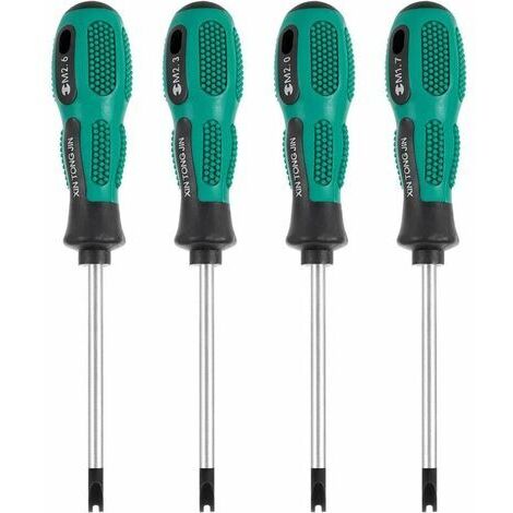 4pcs / Set Tournevis Embouts de Tournevis U Fourche magnétique vis rainurée conducteur CR-V Multi Function Tool Kit Main-- (1/5)