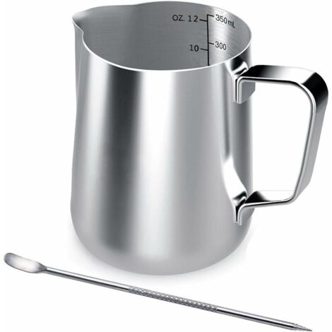 Pot à lait en acier inoxydable, 350ml à main levée Café Pot à lait, Lait Pichet (1/5)