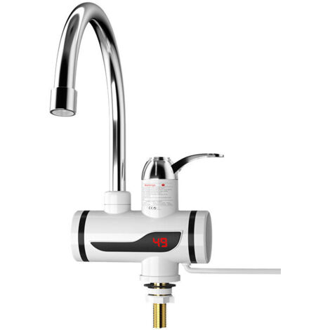 Chauffe-eau électrique kai de cuisine numérique de chauffage électrique Robinet eau chaude et froide à double usage & instantané,Prise européenne，G1/2 (l'eau en dessous) (1/5)