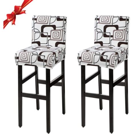 Housse de Chaise, Housse de Chaise de Salle à Manger de Bar Lavable Universel, Housses De Tabouret De Bar avec Dossier, Revêtement de Chaise(Lot de 2) (1/5)
