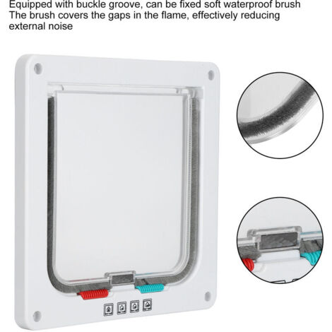 Chatière Intelligente Chat Porte Porte Verrouillable Petit Porte Chien Pour Animal De Compagnie- Blanc M-XIL - Animalerie